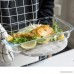 HaloVa Bakeware Tempered Glass Baking Dish Creative Rectangular Heat Resisting Glass Baking Tray for Baking and Cooking 1.4 Quart - B0787TWFB6